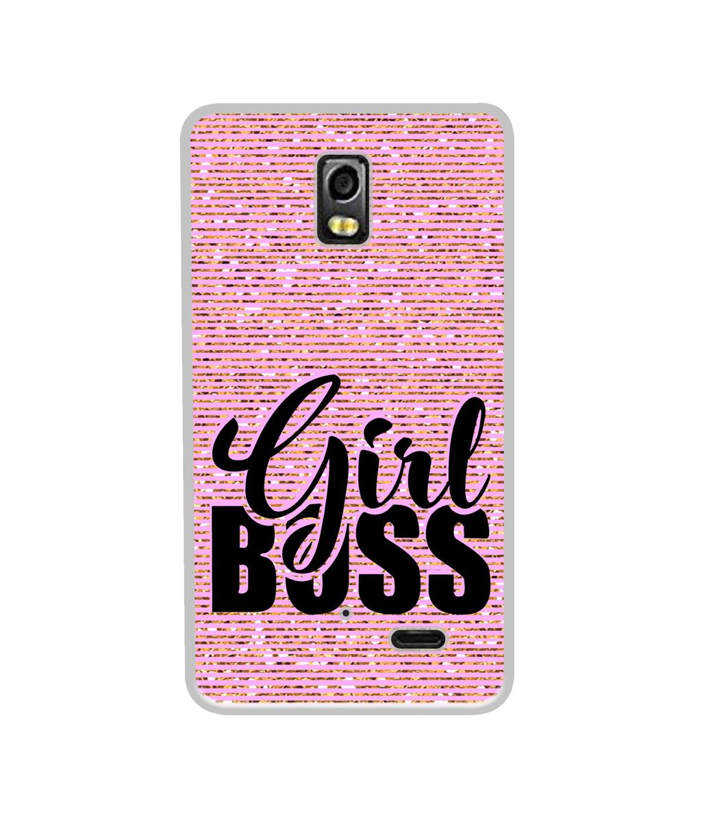 Amazon Brand - Solimo Designer Girl Boss On Pink Sparkle UV Printed Soft Back Case Mobile Cover for LYF Water 10