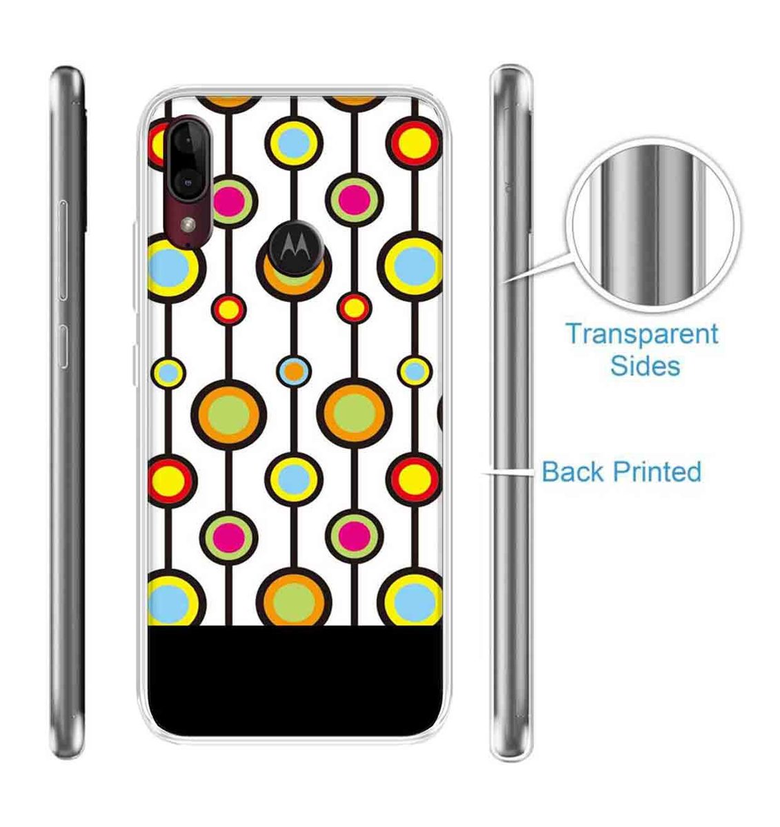 Amazon Brand - Solimo Designer Multicolor Bubble Line Pattern Printed Soft Back Case Mobile Cover for Motorola Moto E6s / Motorola Moto E6 Plus