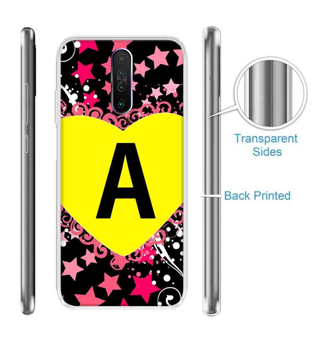 Amazon Brand - Solimo Designer Multicolor Heart Pattern Alphabet-A Printed Soft Back Case Mobile Cover for Poco X2 / Xiaomi Redmi K30