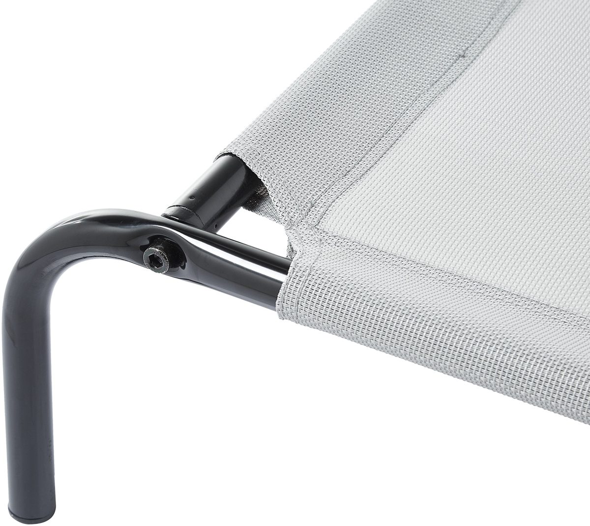 AmazonBasics Extra Large Elevated Cooling Pet Dog Cot Bed - 60 x 37 x 9 Inches, Grey