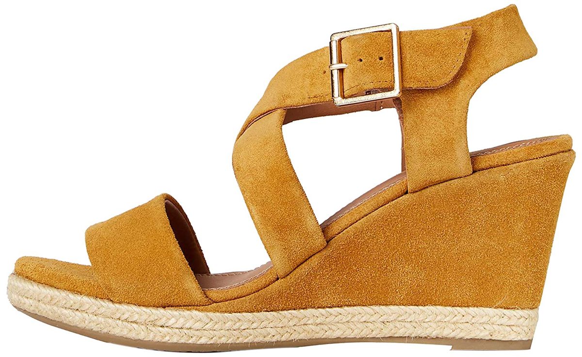 find. Amazon Brand Women's Wedge Crossover Suede Espadrille, Gelb Yellow, US 5