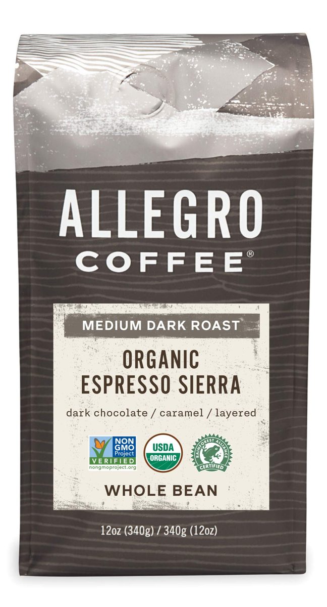Allegro Coffee Organic Espresso Bel Canto Whole Bean Coffee, 12 oz