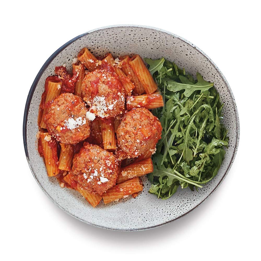 Amazon Meal Kits, Ricotta Meatballs with Rigatoni & Arugula, Serves 2