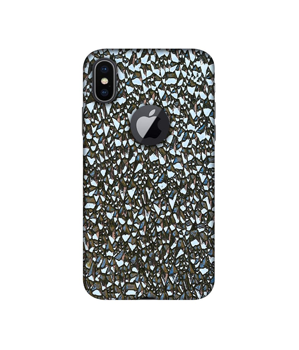 Amazon Brand - Solimo Designer Foil Paper Texture 3D Printed Hard Back Case Mobile Cover for Apple iPhone X (Logo Cut)