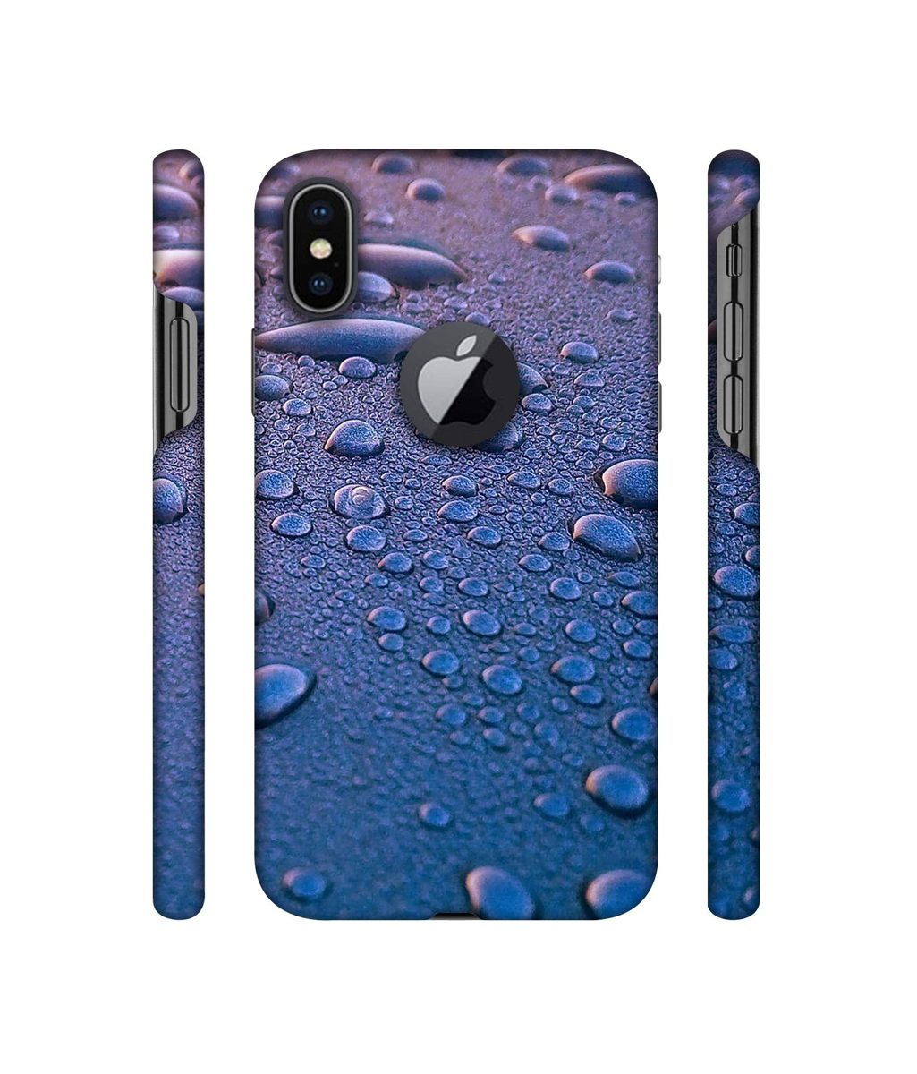 Amazon Brand - Solimo Designer Water Drops 3D Printed Hard Back Case Mobile Cover for Apple iPhone X (Logo Cut)
