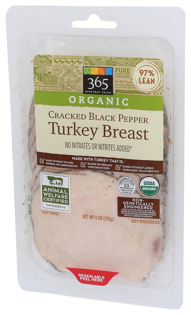 365 EVERYDAY VALUE Organic Sliced Pepper Turkey Breast, 6 OZ