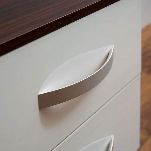 Amazon Brand - Movian High Gloss 2 Drawer Bedside Cabinet, White and Walnut, 47 x 40 x 36 cm