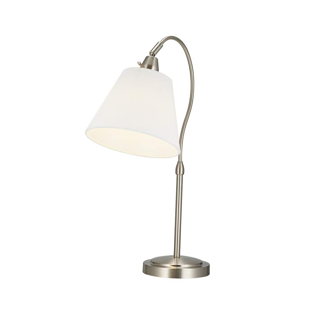 Amazon Brand – Ravenna Home Curvy Table Desk Lamp with LED Light Bulb, 22.5"H, Brushed Nickel