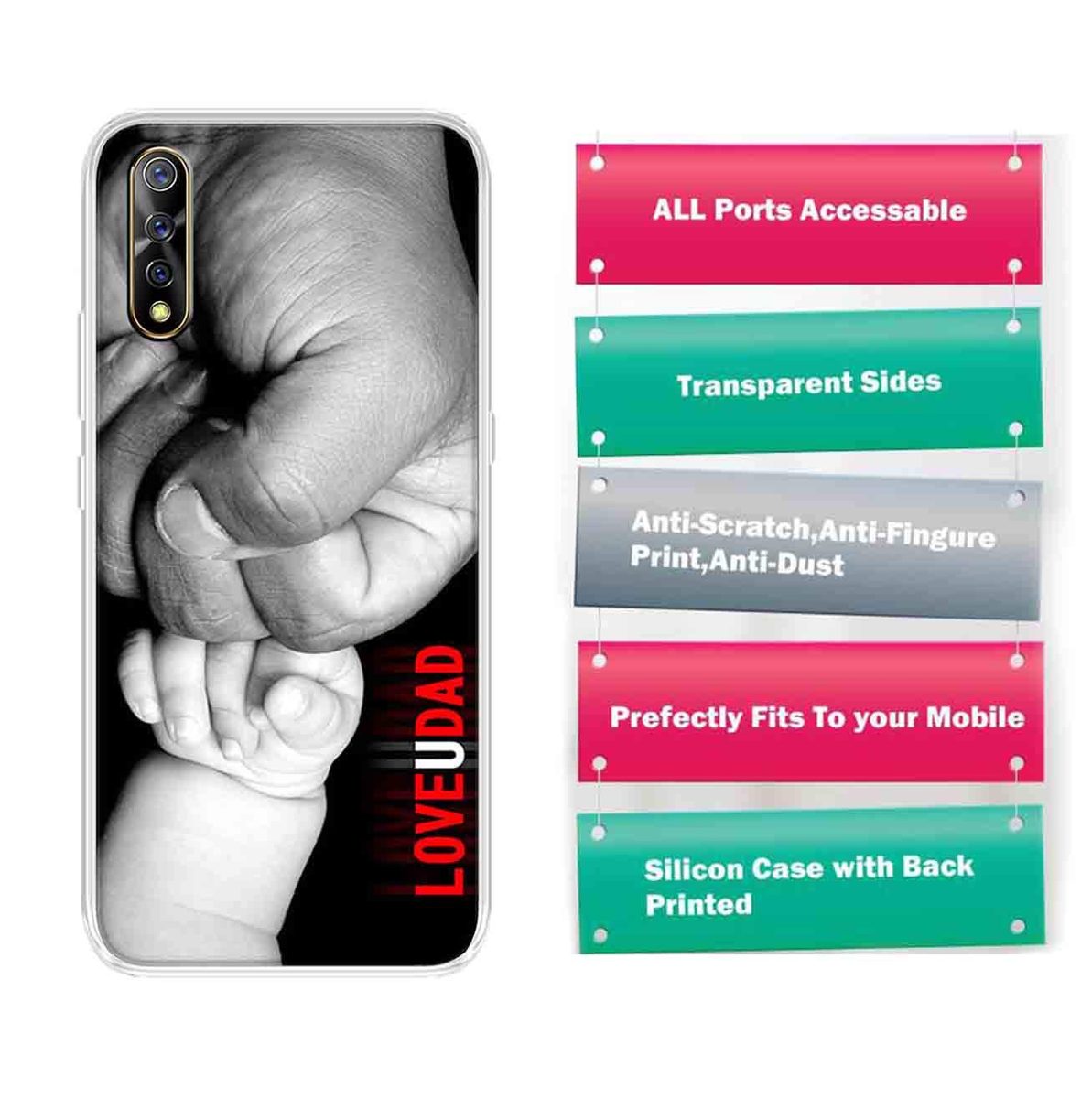 Amazon Brand - Solimo Designer Multicolor Love U Dad Printed Soft Back Case Mobile Cover for Vivo S1 / Vivo Z1x