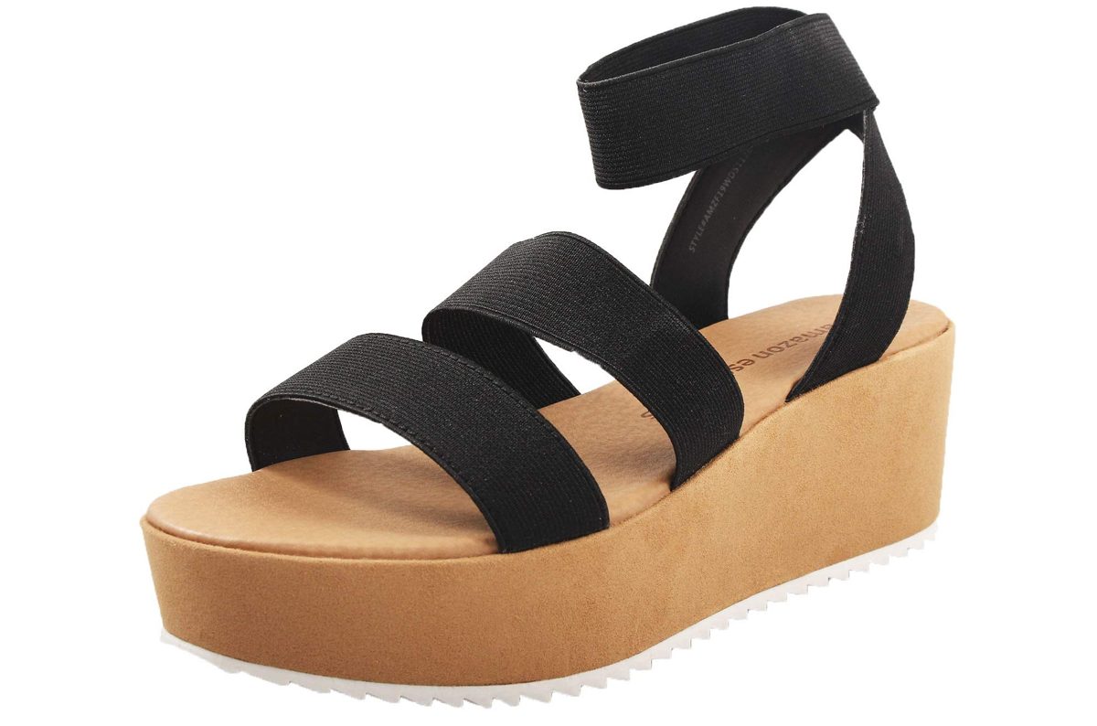 Amazon Essentials Women's Heeled Sandal, Black, 11 M US