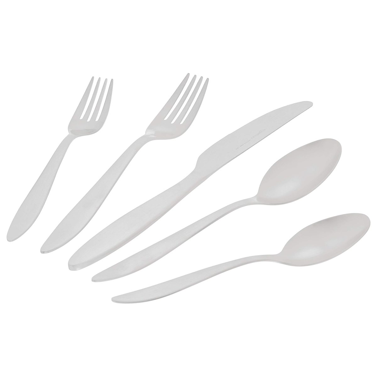 AmazonBasics 20-Piece Stainless Steel Satin Matte Flatware Set, Service for 4