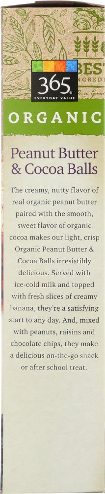 365 Everyday Value, Organic Peanut Butter and Cocoa Balls, 10 oz