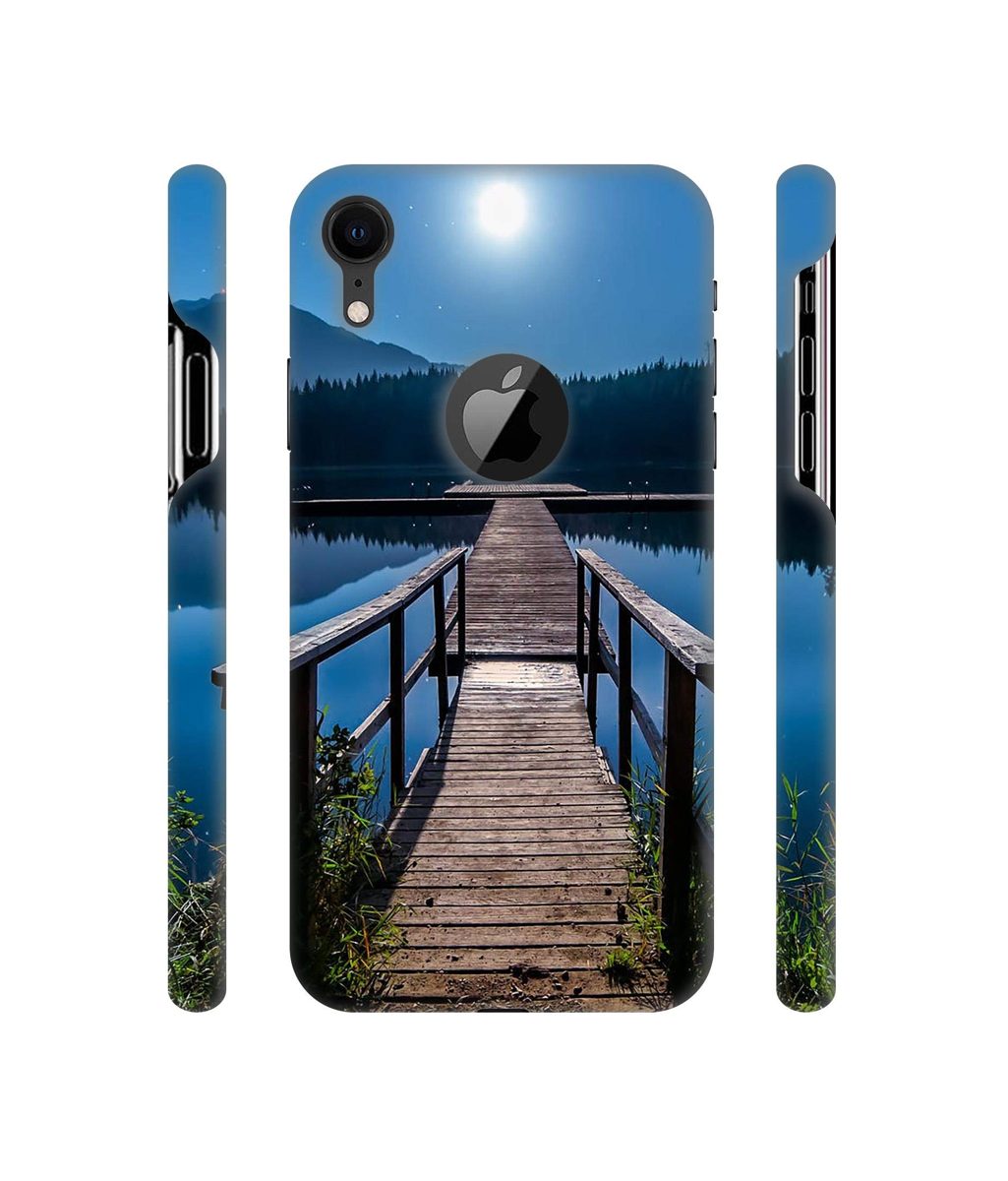 Amazon Brand - Solimo Designer Wooden Beach 3D Printed Hard Back Case Mobile Cover for Apple iPhone XR (Logo Cut)