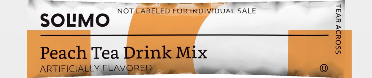 Amazon Brand - Solimo Peach Tea Drink Mix Singles (10 packets)