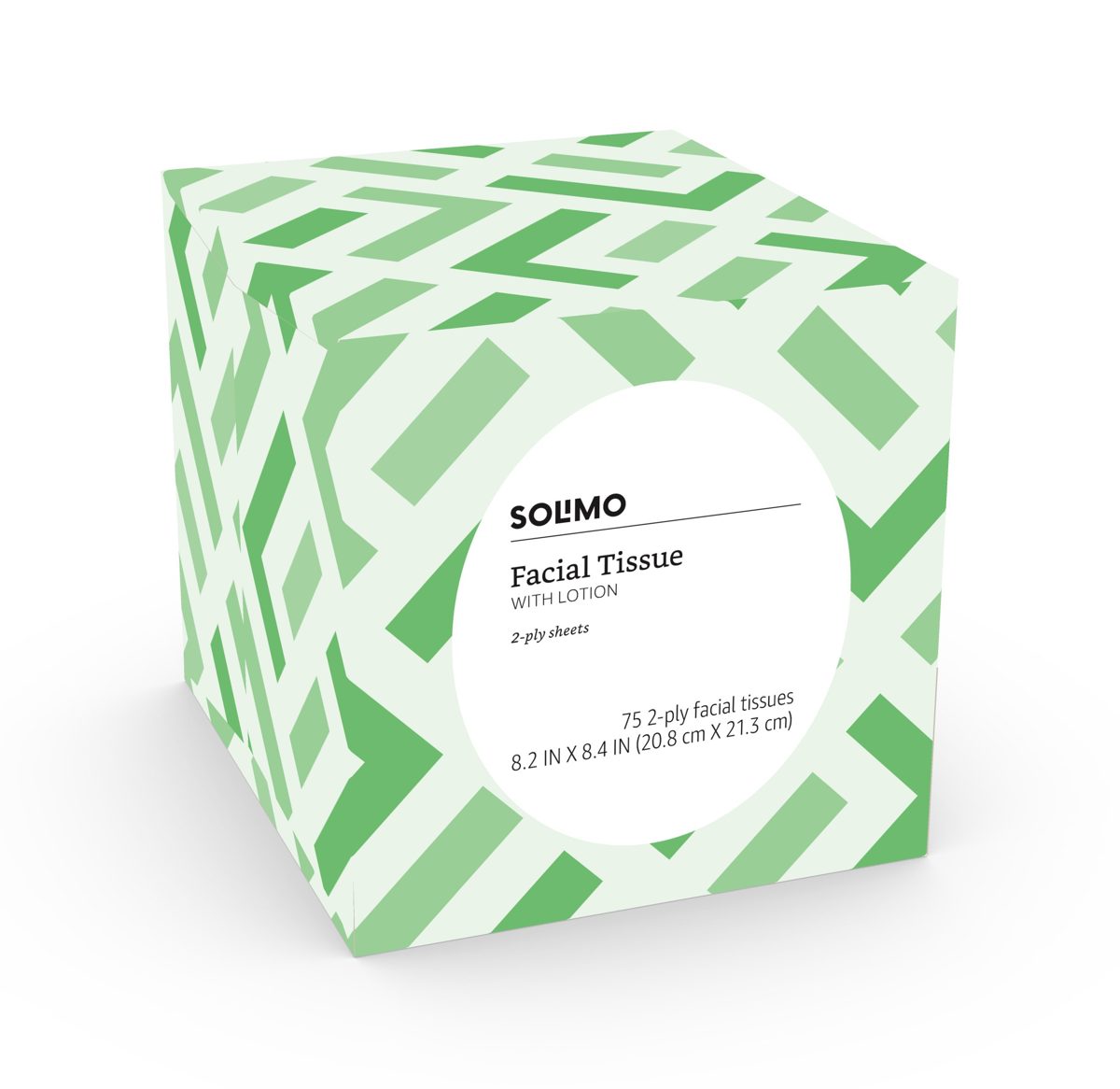 Amazon Brand - Solimo Facial Tissues with Lotion (4 Cube Boxes), 75 Tissues per Box (300 Tissues Total)