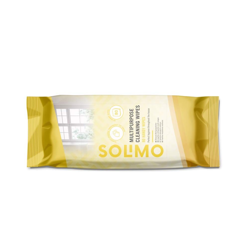 Amazon Brand - Solimo Multipurpose Cleaning Wipes - 480 Wipes, Pack of 6: (80 x 6 Wipes)