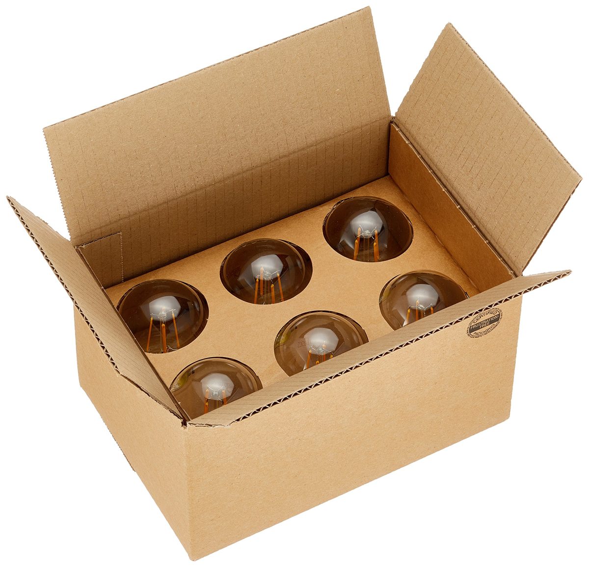 AmazonBasics LED E27 Edison Screw Bulb, 7W (equivalent to 60W), Clear Filament - Pack of 6