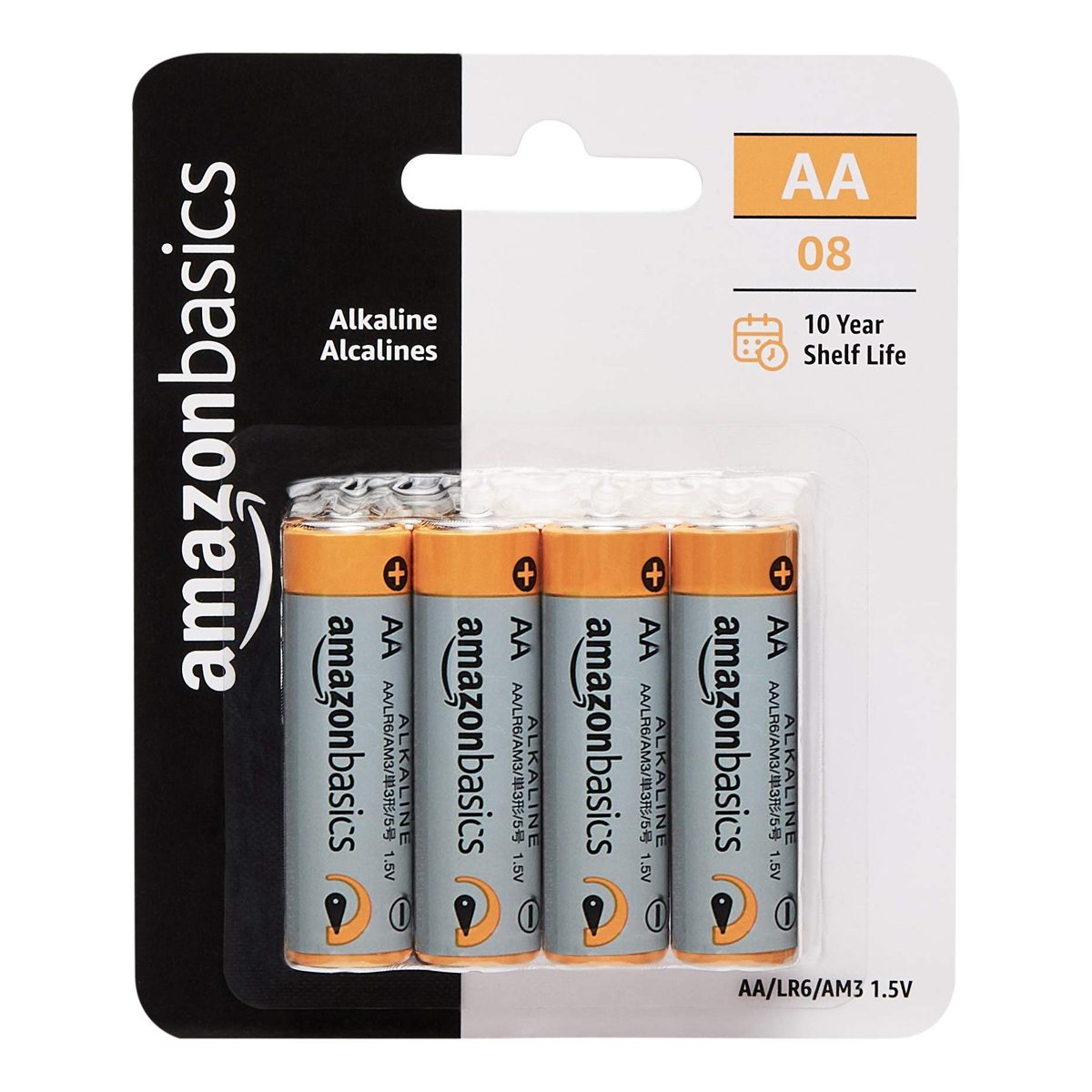 AmazonBasics AA 1.5 Volt Performance Alkaline Batteries - Pack of 8