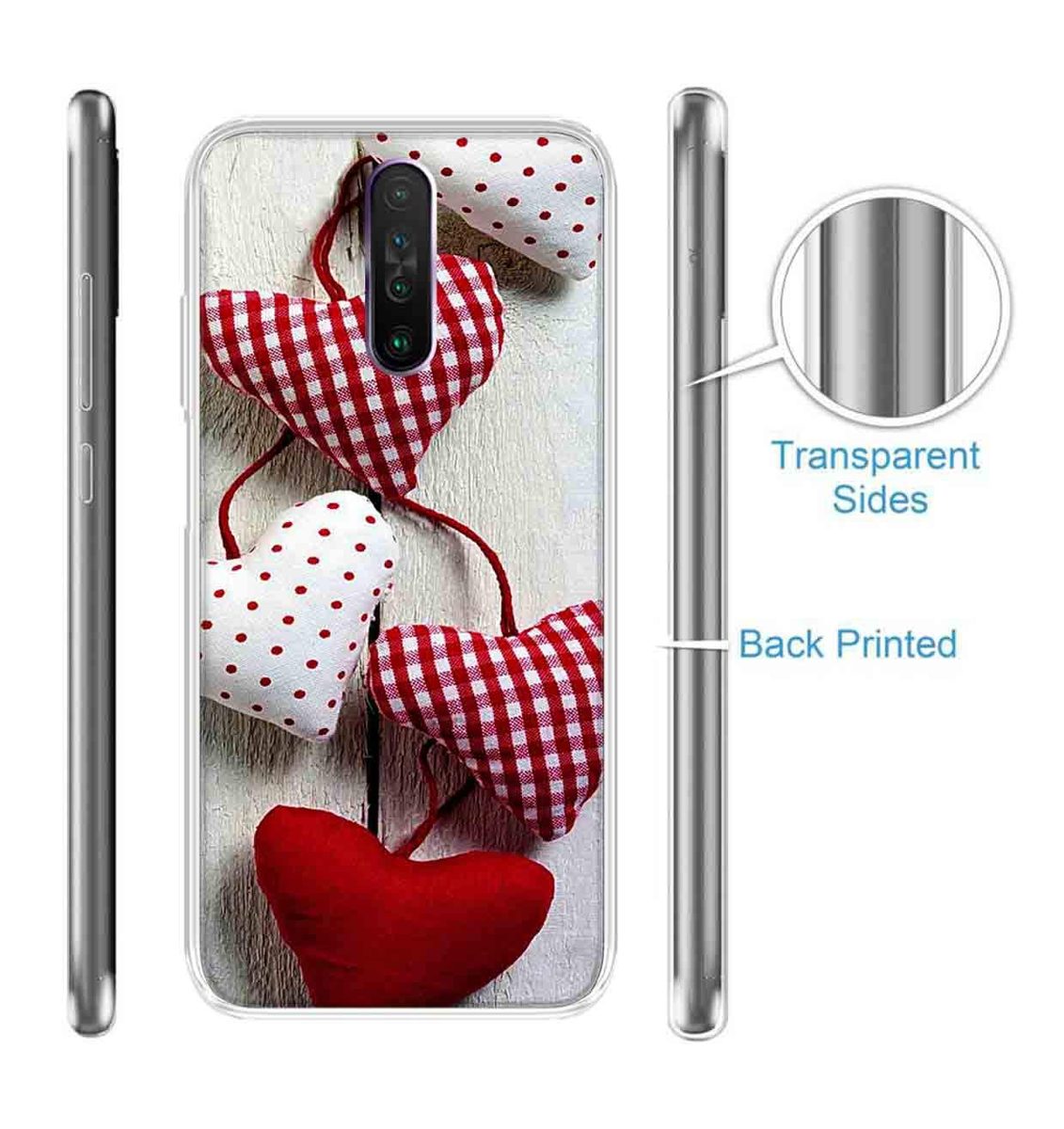 Amazon Brand - Solimo Designer Multicolor Cushion Heart Design Printed Soft Back Case Mobile Cover for Poco X2 / Xiaomi Redmi K30