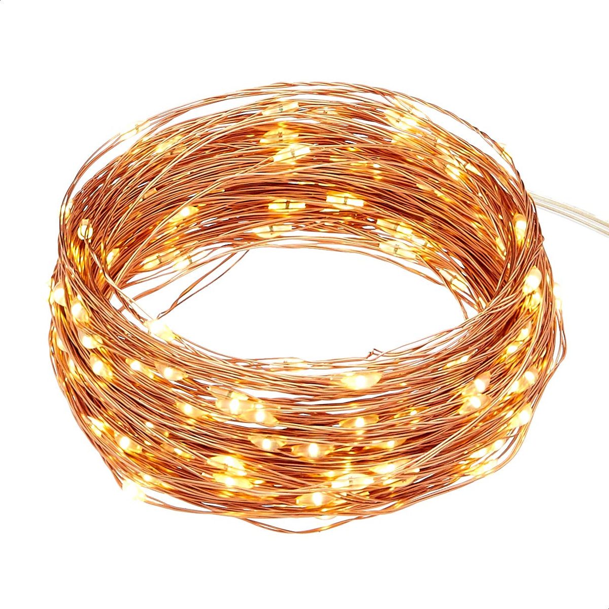 Amazon Brand - Solimo 200 LED Copper String Light for Decoration, USB Powered, Warm White