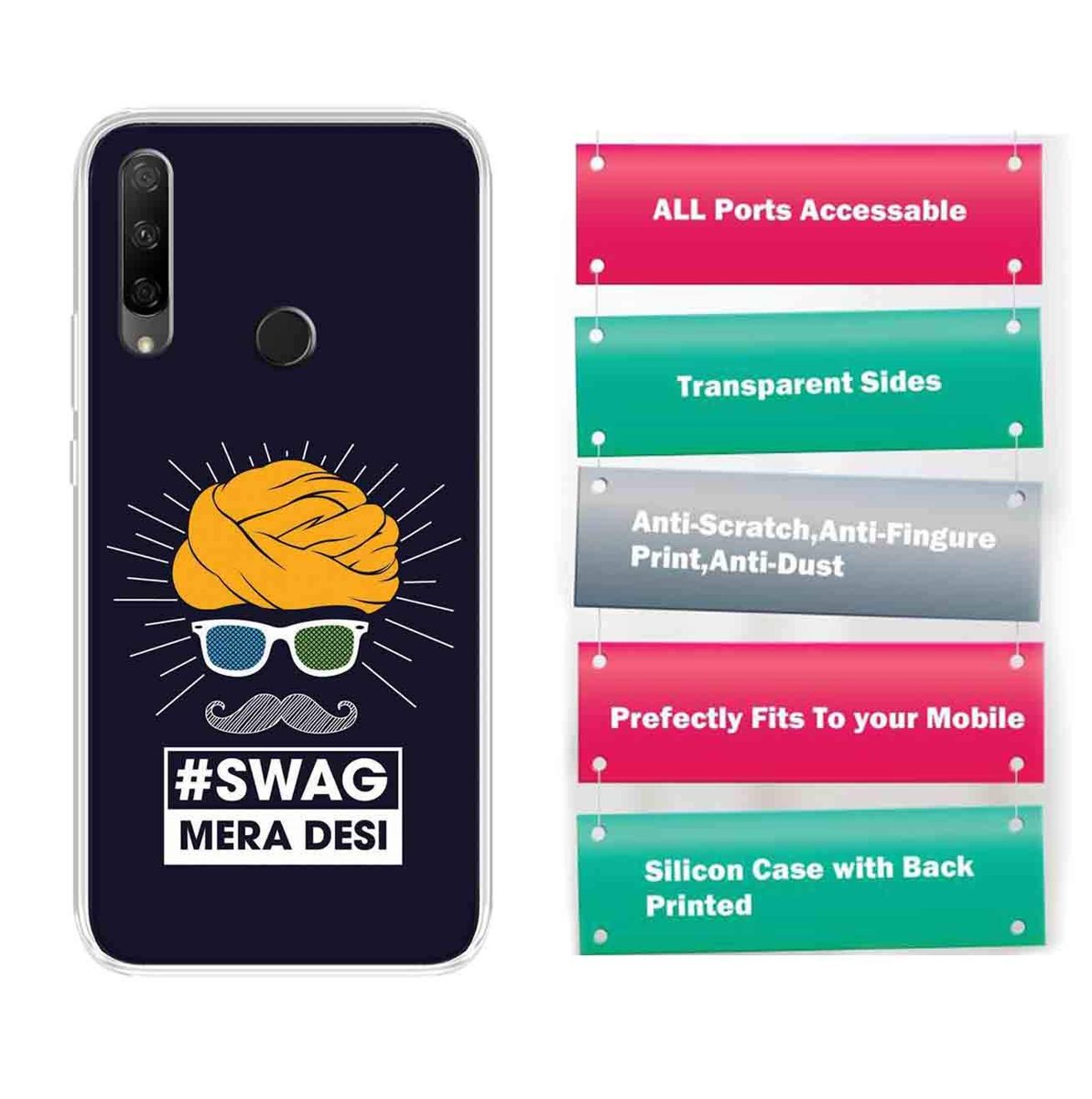 Amazon Brand - Solimo Designer Multicolor Swag Mere Desi Printed Soft Back Case Mobile Cover for Huawei Honor 9X