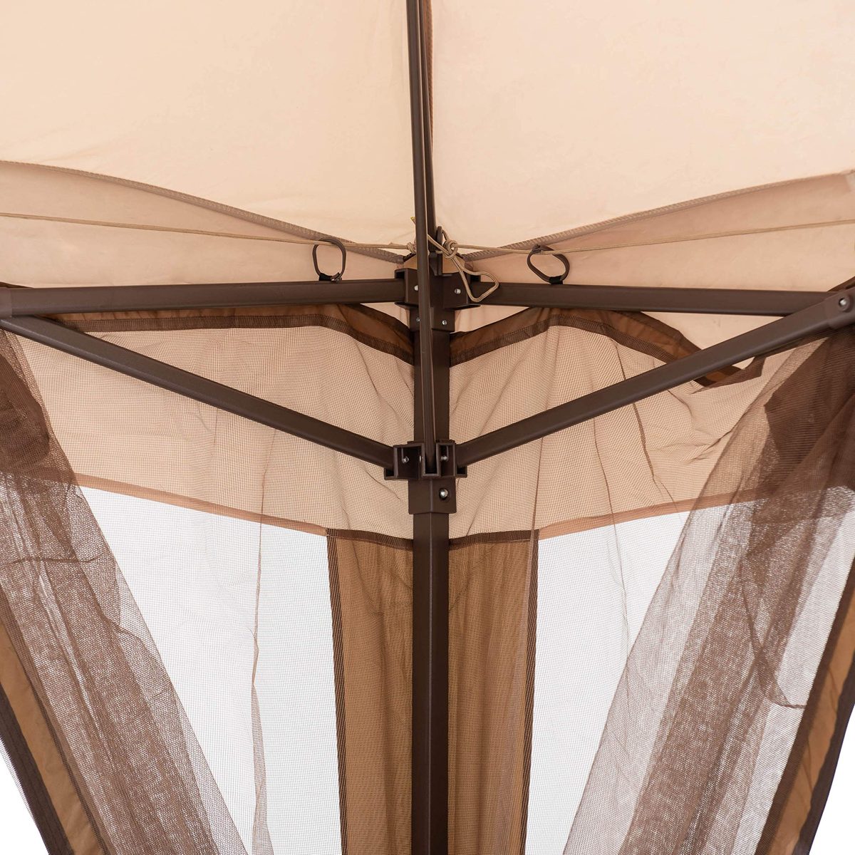 AmazonBasics Outdoor Patio Garden Pop Up Gazebo with Mosquito Net - Beige and Khaki