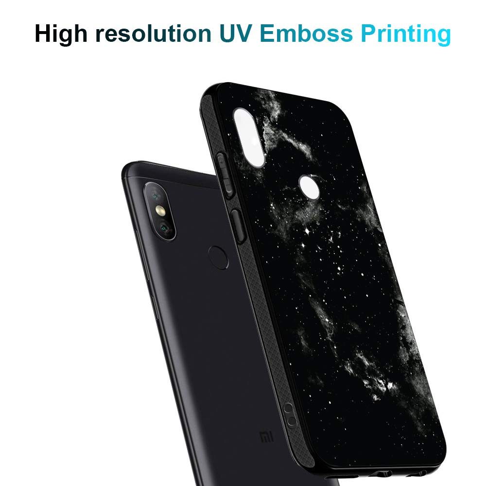 Amazon Brand - Solimo Designer Black Universe Printed Hard Back Case Mobile Cover for Redmi Note 6 Pro