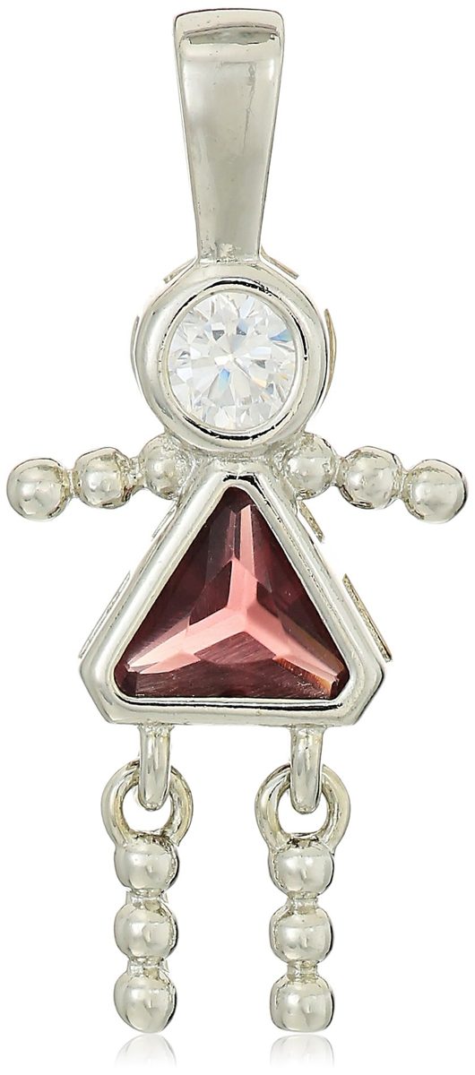 Sterling Silver AAA Cubic Zirconia Simulated Birthstone Babies Girl Charm, February