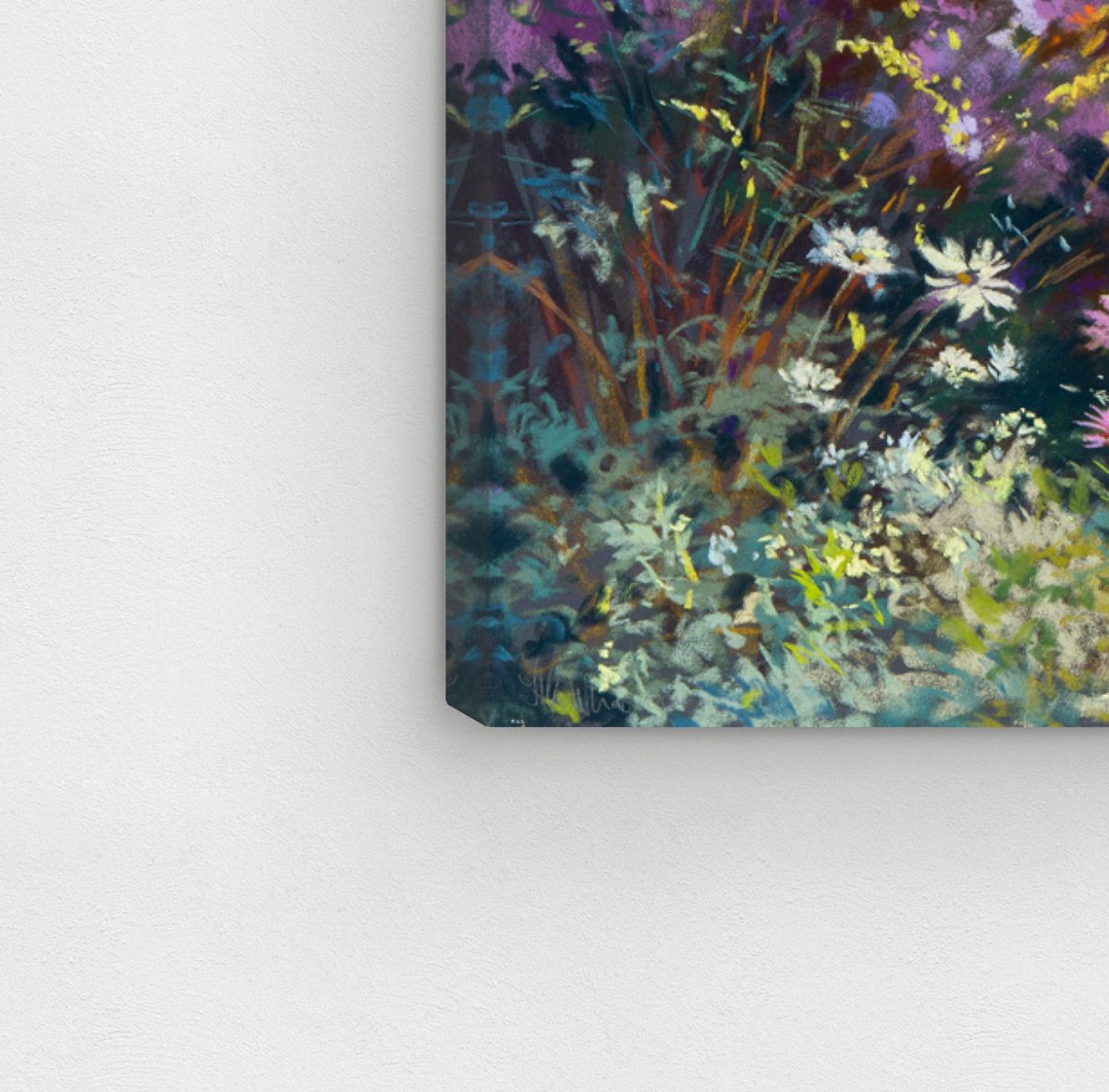Amazon Brand – Stone & Beam Modern Impressionistic Floral Print Wall Art on Canvas, 45" x 30"