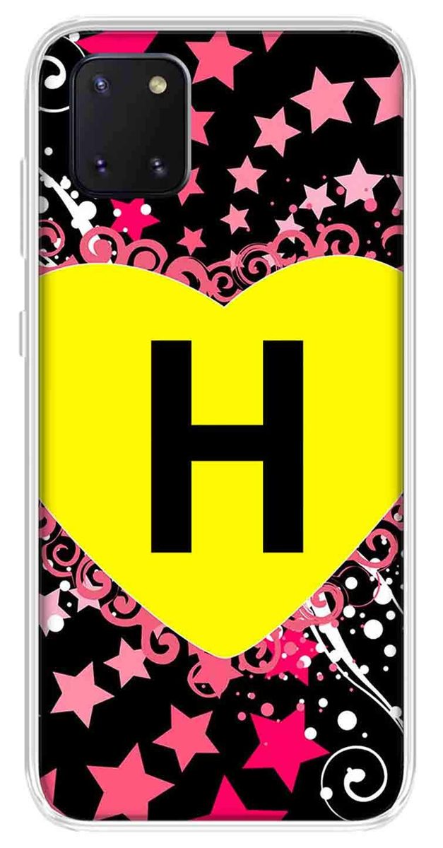 Amazon Brand - Solimo Designer Multicolor Heart Pattern Alphabet-H Printed Soft Back Case Mobile Cover for Samsung Galaxy Note 10 Lite