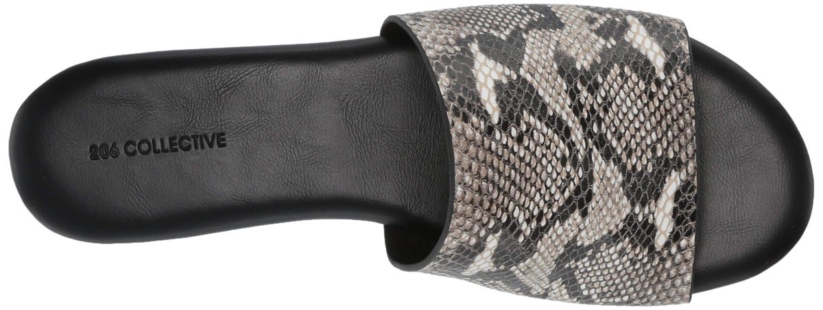 Amazon Brand - 206 Collective Women's Honn Leather Sandal, Black Snake Embossed, 8 B US