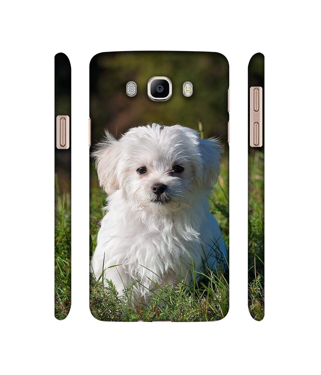 Amazon Brand - Solimo Designer White Dog 3D Printed Hard Back Case Mobile Cover for Samsung Galaxy J7 (2016)