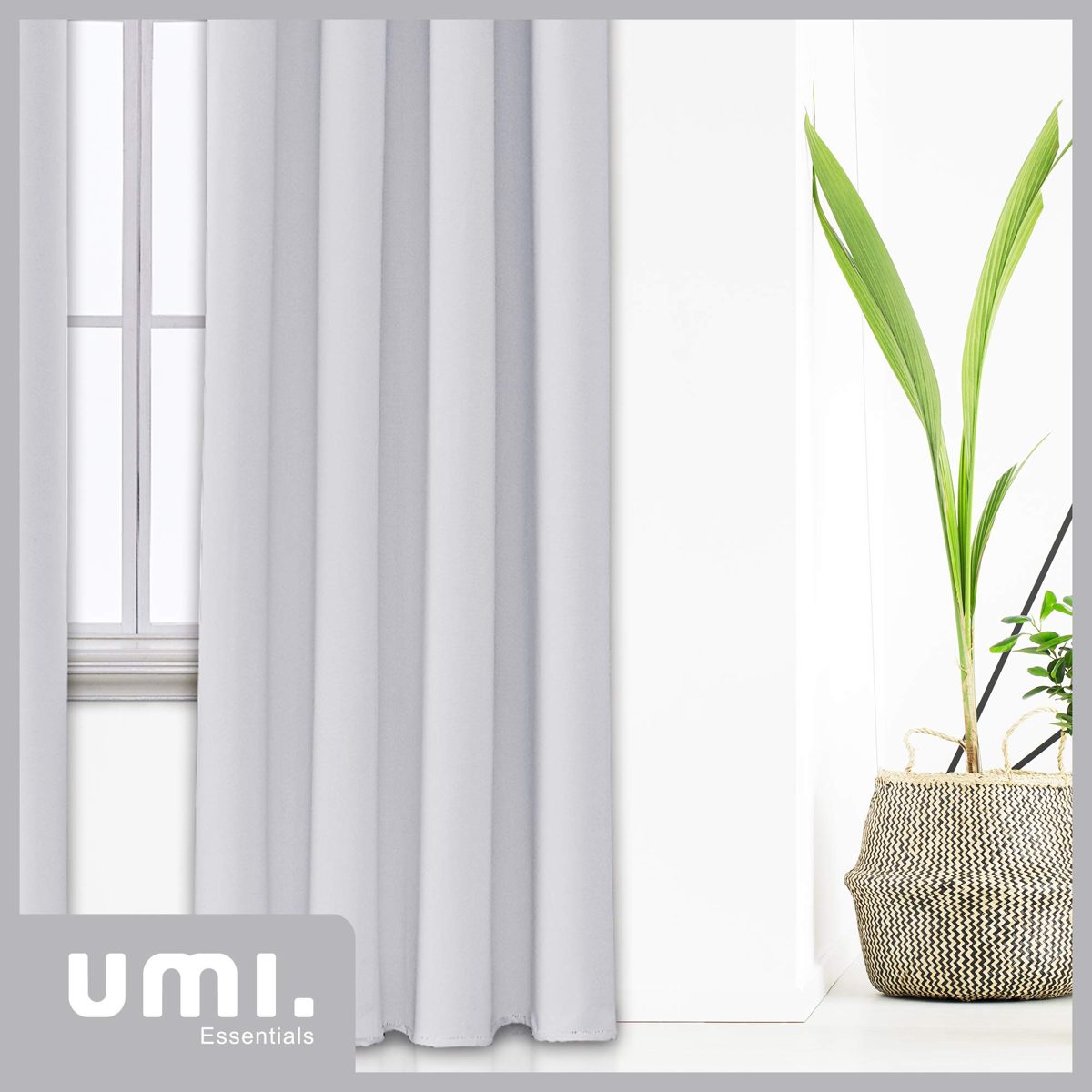 UMI by Amazon Blackout Curtains Thermal Insulated Window Curtains Eyelet Super Soft Window Treatment for Bedroom 66 x 72 Inch Silver Grey 2 Panels