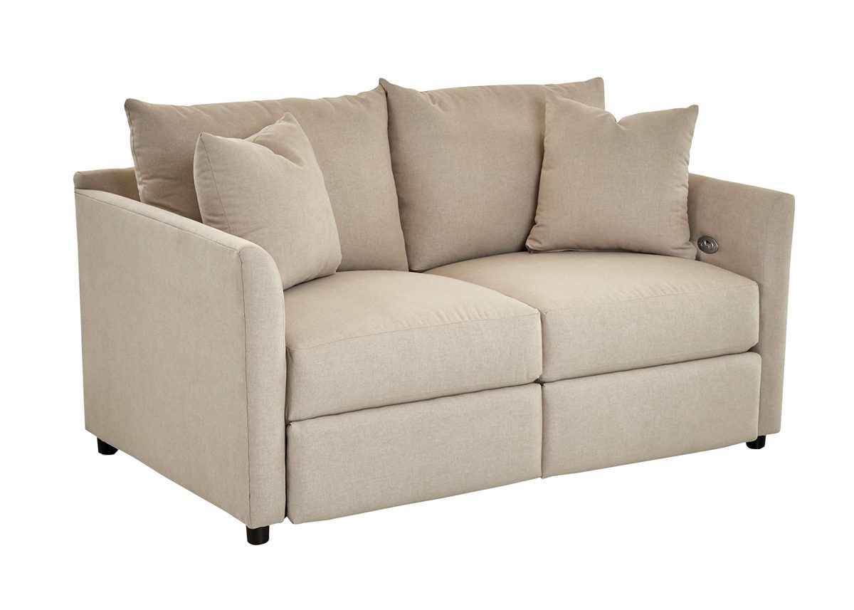 Amazon Brand – Stone & Beam Seriana Upholstered Power Recliner Love Seat, 61"W, Sandstone