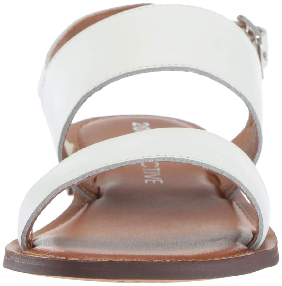 Amazon Brand - 206 Collective Women's Cedar Casual Double Band Sandal, White Leather, 12 B US