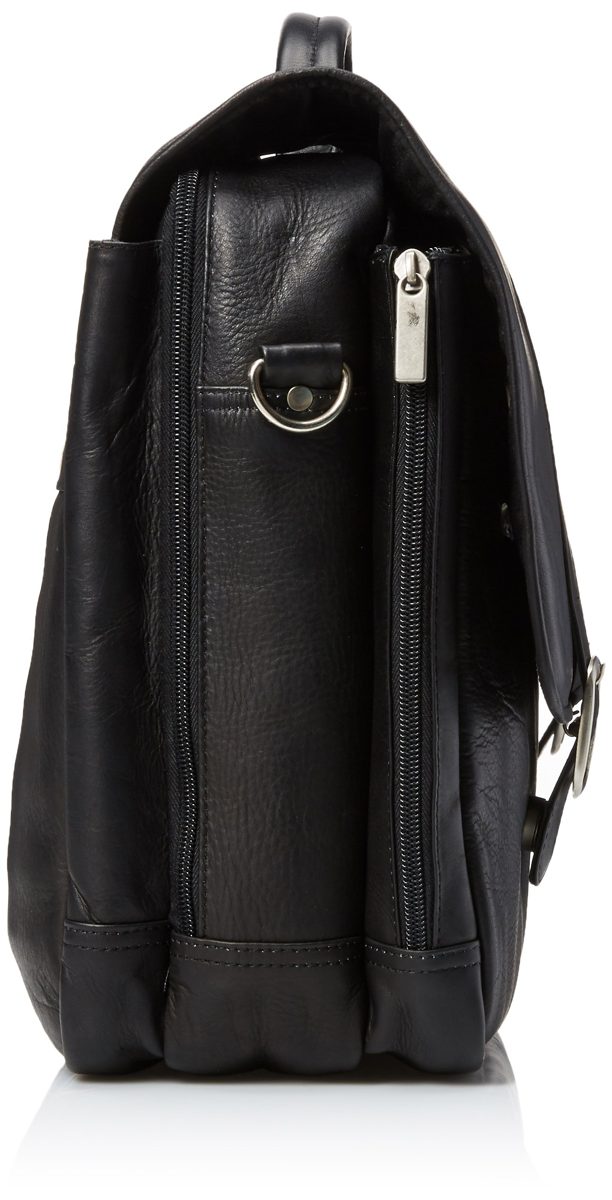 David King Men's Porthole Laptop Briefcase, Black