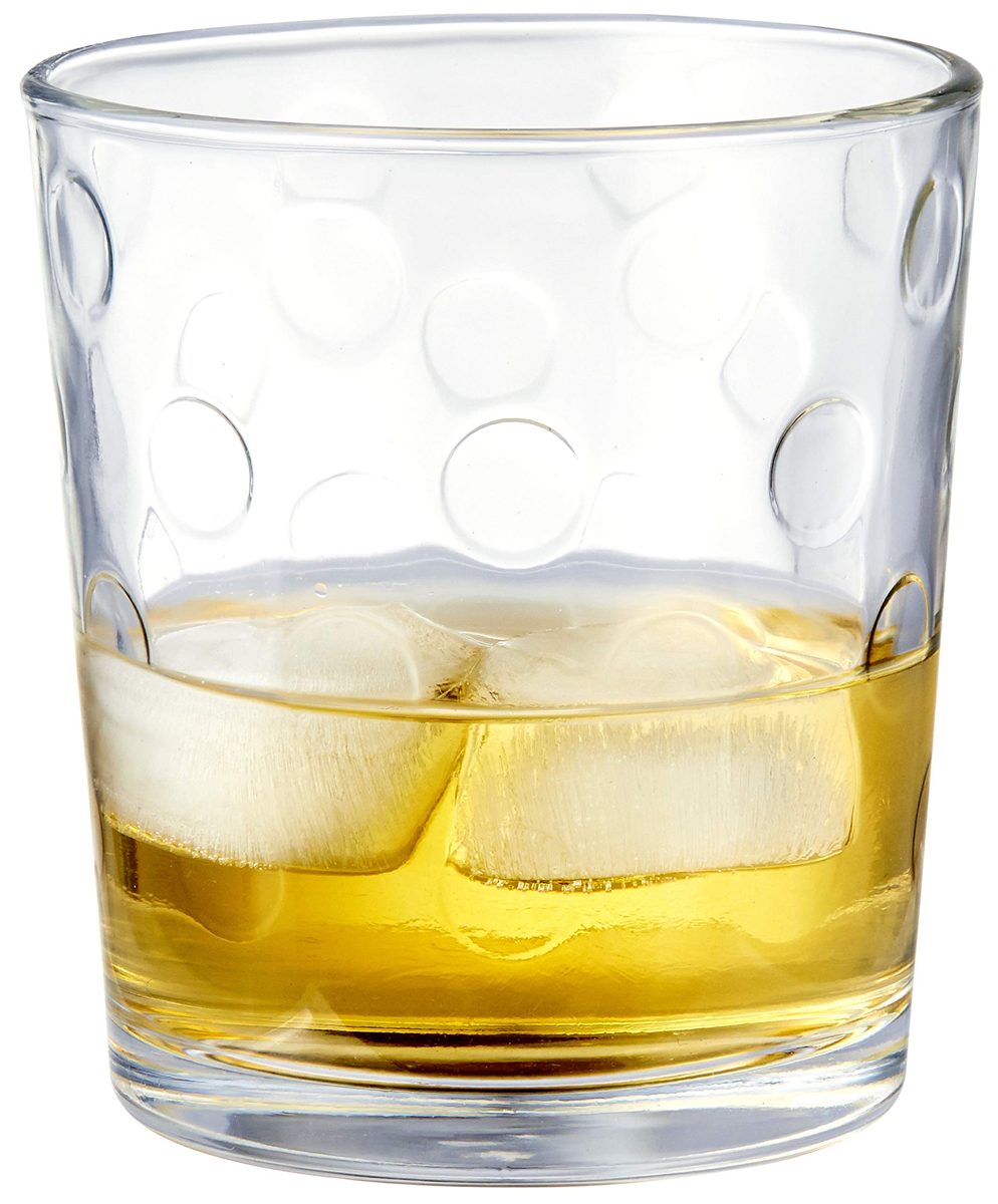 Amazon Brand - Solimo Ariana Whisky Glass Set, 285ml, Set of 6, Transparent