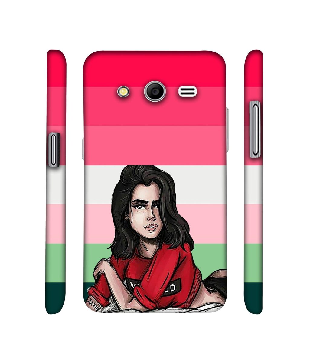 Amazon Brand - Solimo Designer Lady Vector with Line 3D Printed Hard Back Case Mobile Cover for Samsung Galaxy Core 2 G355H