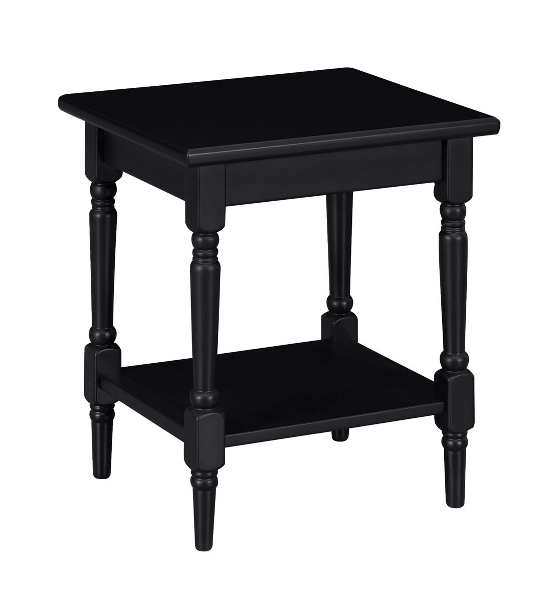 Amazon Brand – Ravenna Home Angela Modern Turned Leg Side End Table, 20"W, Black