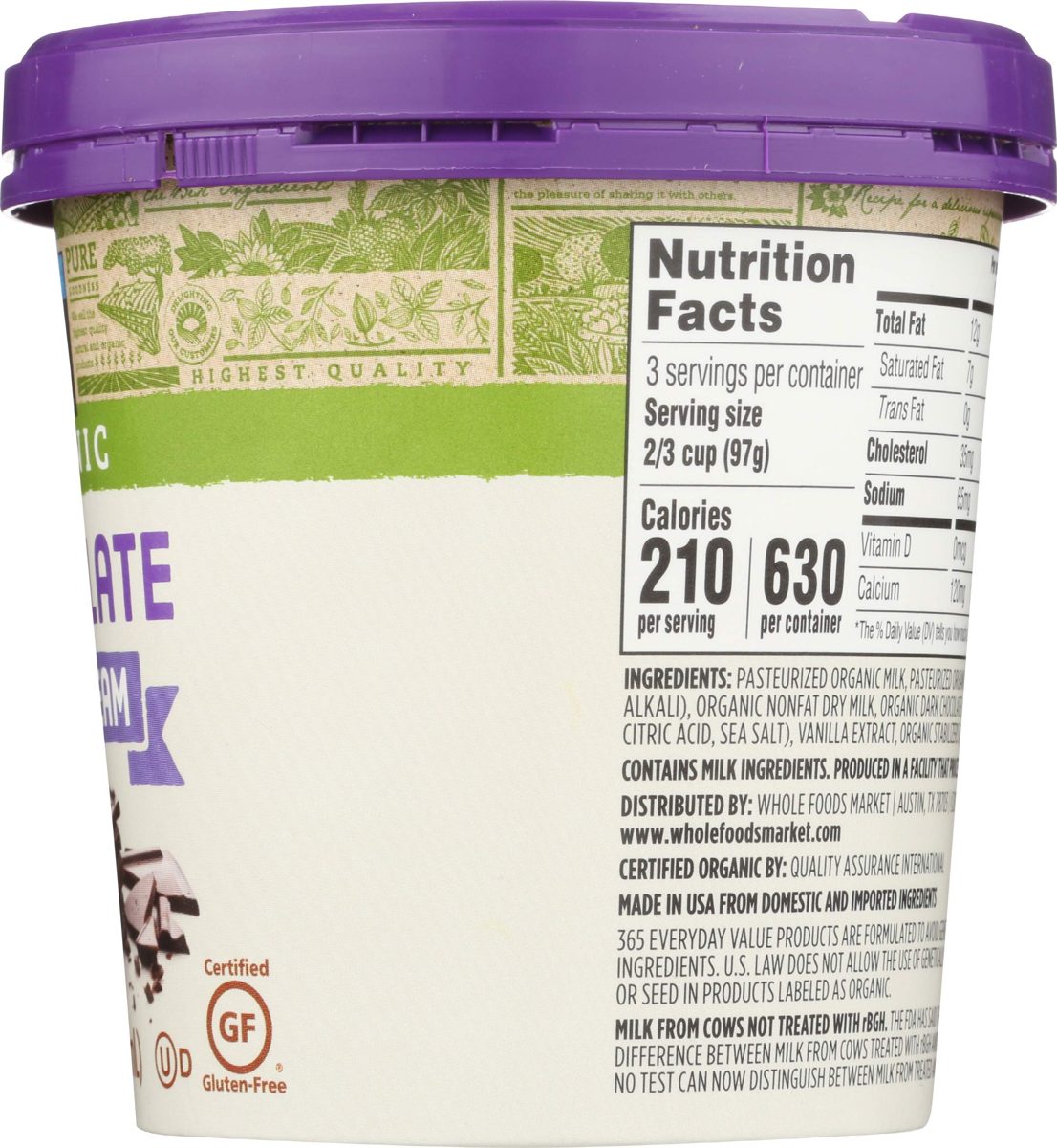 365 Everyday Value, Organic Chocolate Ice Cream, 16 oz (Frozen)
