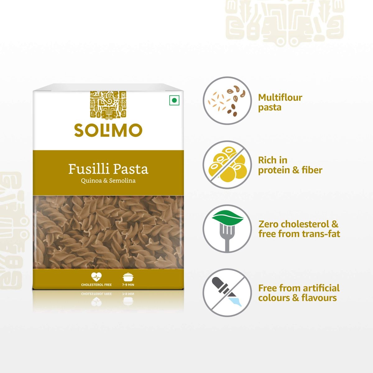 Amazon Brand - Solimo Quinoa & Semolina Fusilli Pasta, 500g