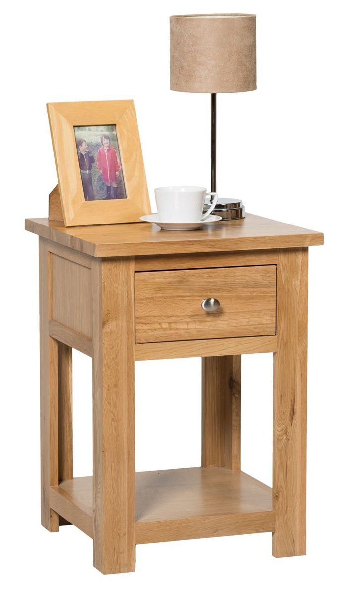 Amazon Brand - Hallowood Waverly 1 Drawer Small Side Table in Light Oak Finish | Solid Wooden End/Lamp Stand/Bedside Cabinet/Nightstand, (WAV-LAM590)
