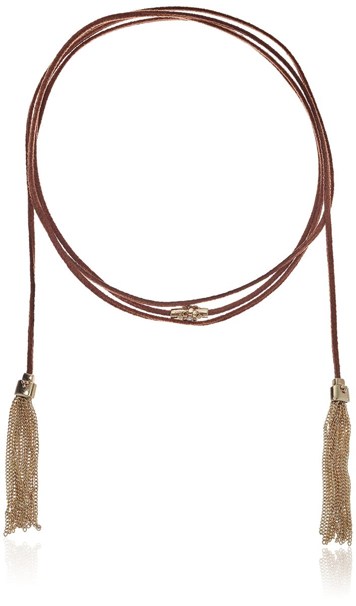 Getaway Choker Necklace, Brown, One Size