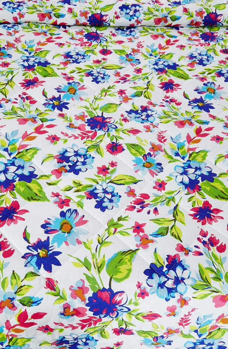 Amazon Brand - Solimo 100% Cotton Printed Comforter, Double (Floral Spurt, 200GSM)