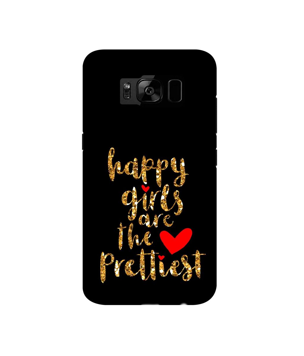 Amazon Brand - Solimo Designer Happy Girls are The Prettiest 3D Printed Hard Back Case Mobile Cover for Samsung Galaxy S8 Plus