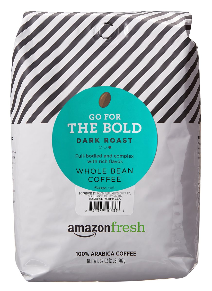 AmazonFresh Dark Roast Whole Bean Coffee, 32 Ounce