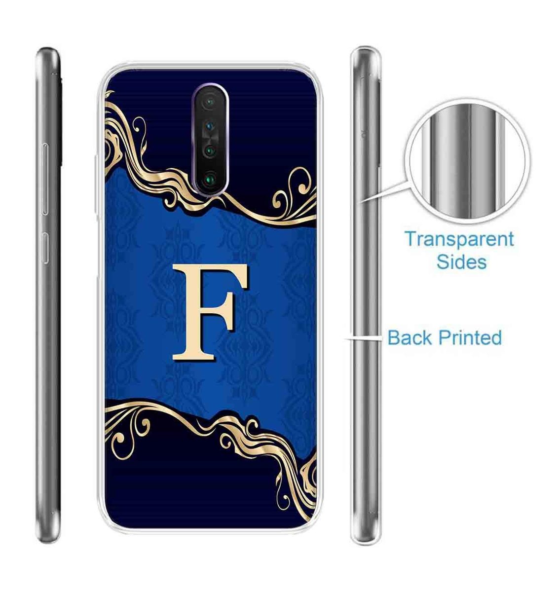 Amazon Brand - Solimo Designer Multicolor Blue Pattern Alphabet-F Printed Soft Back Case Mobile Cover for Poco X2 / Xiaomi Redmi K30