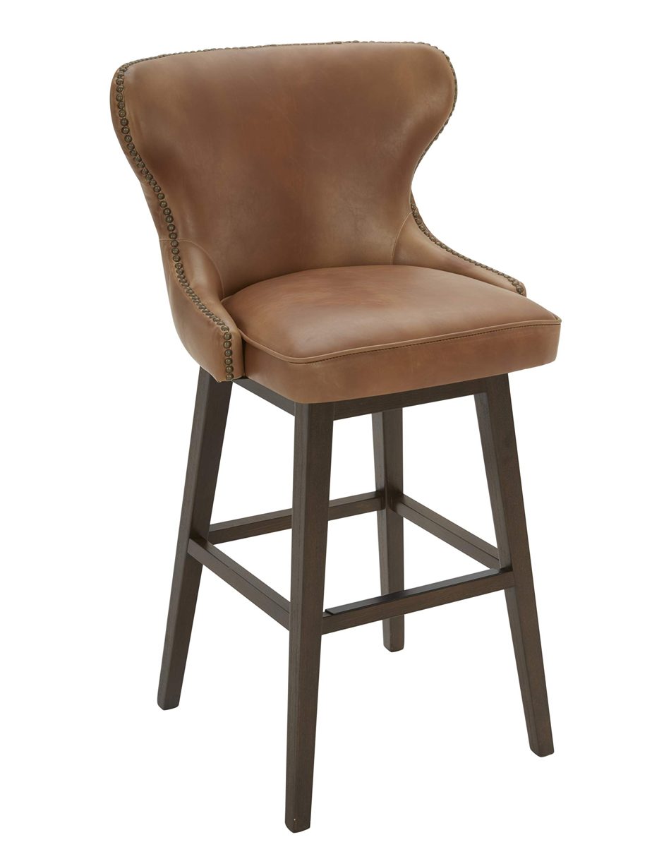 Amazon Brand – Stone & Beam Louise Memory Swivel Barstool, 42.1"H, Wax Sand
