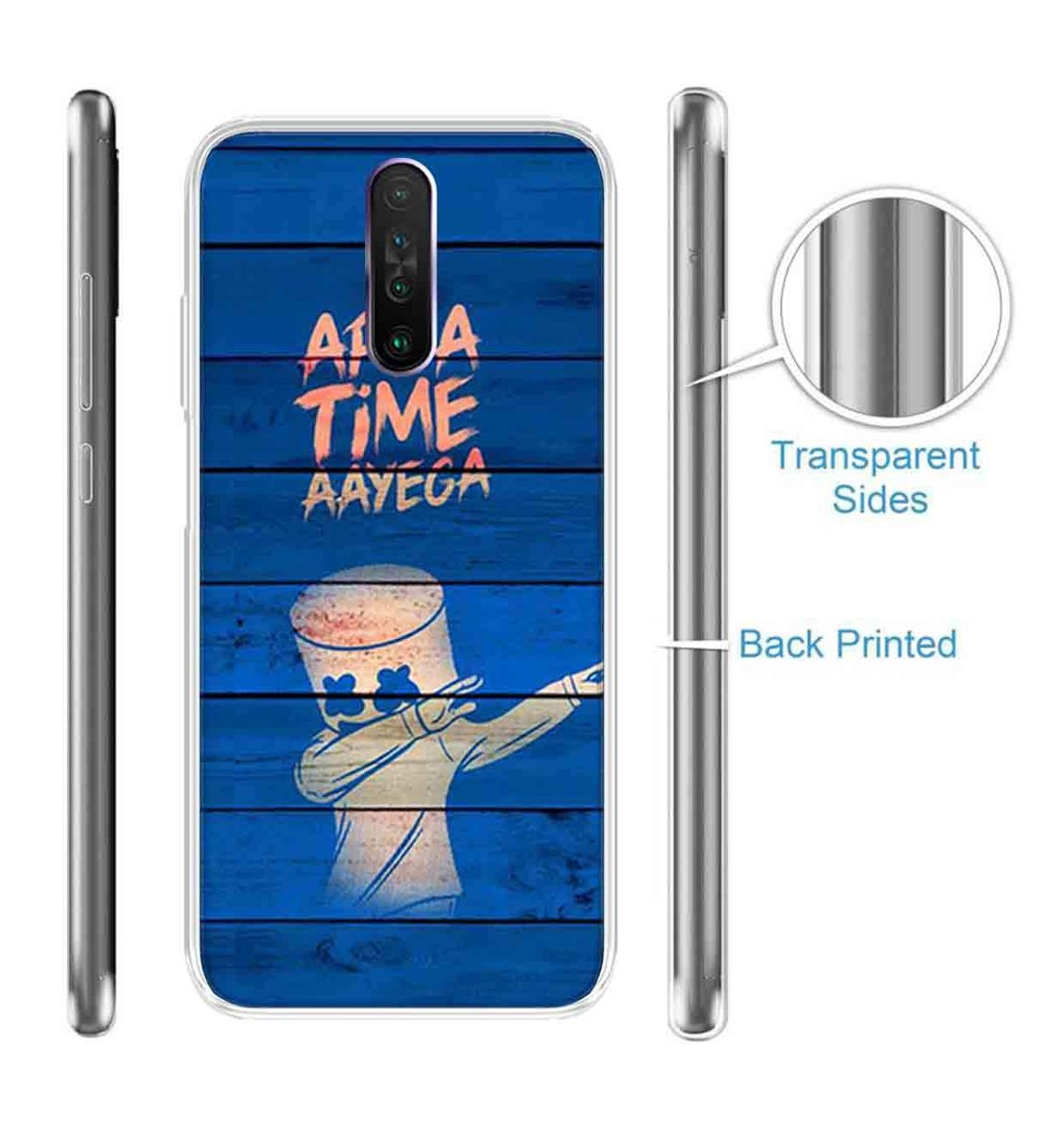 Amazon Brand - Solimo Designer Multicolor Apna Time Ayega Blue Design Printed Soft Back Case Mobile Cover for Poco X2 / Xiaomi Redmi K30
