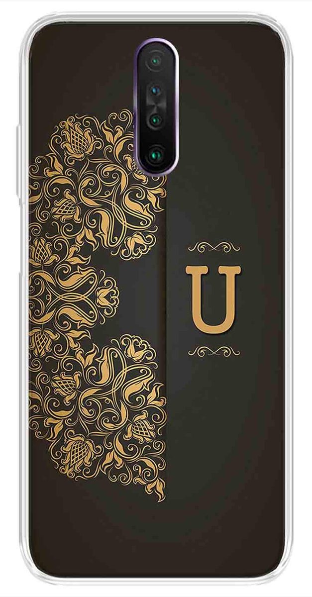 Amazon Brand - Solimo Designer Multicolor Black Pattern Alphabet-U Printed Soft Back Case Mobile Cover for Poco X2 / Xiaomi Redmi K30